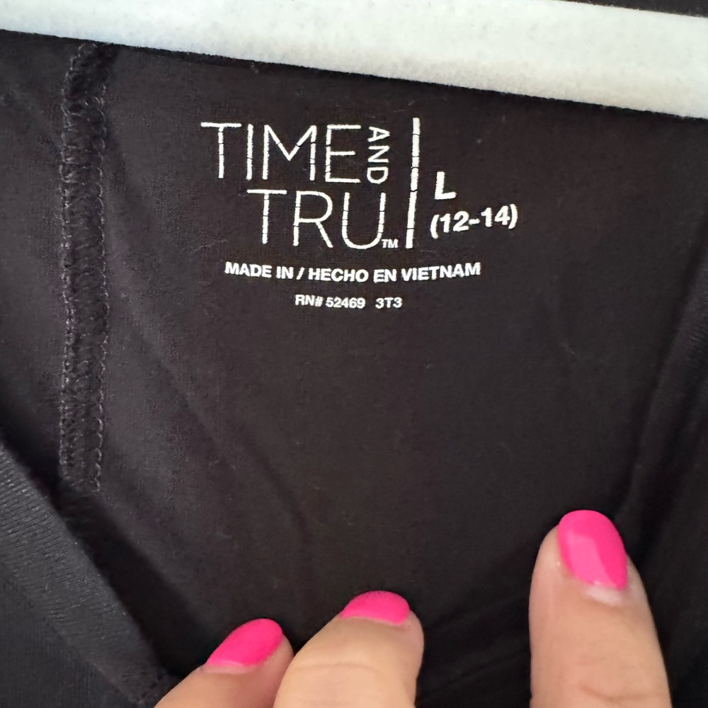 Time and Tru Black Tank Top size large - Picture 2 of 5